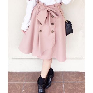 マジェスティックレゴン(MAJESTIC LEGON)の【美品】♥︎︎Bye Bye フレア トレンチ スカート ベージュ♥︎︎(ひざ丈スカート)