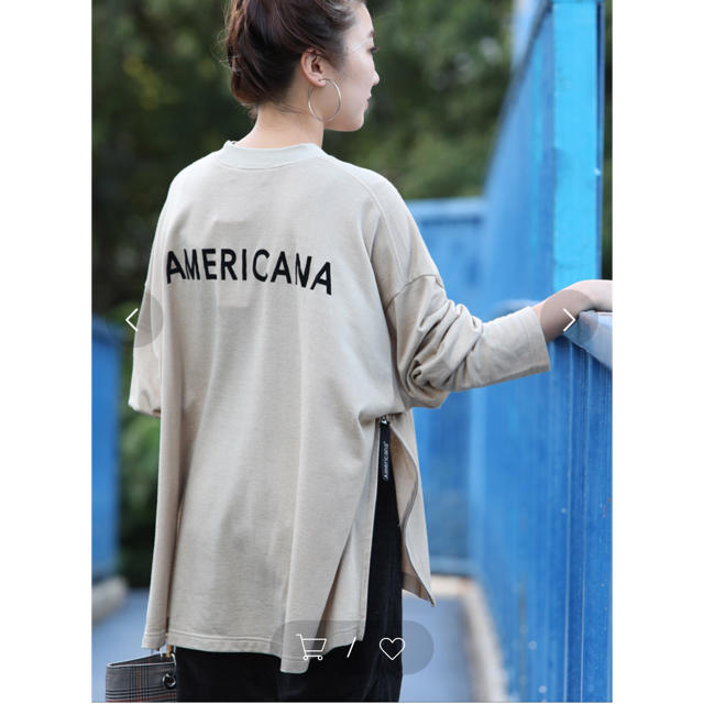 AMERICANA ハイネックサイドZIPロングスウェット