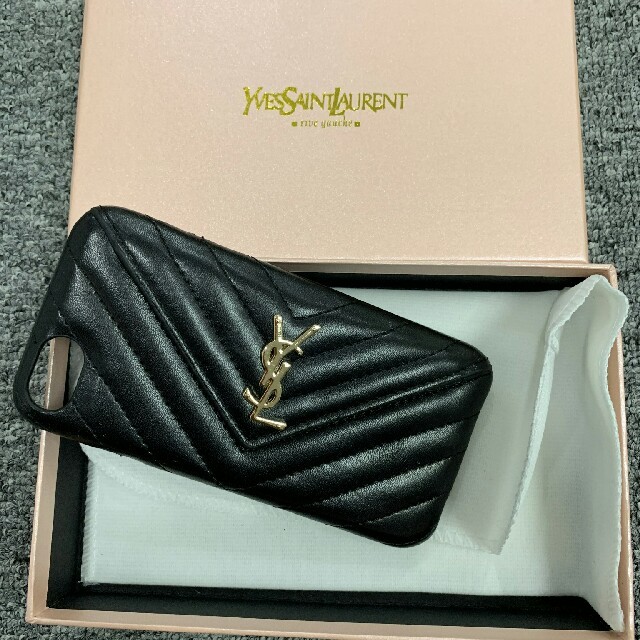 Yves Saint Laurent Beaute - YSL iPhone7/8ケース　携帯ケース ブラックの通販 by おまゆ👖's shop｜イヴサンローランボーテならラクマ