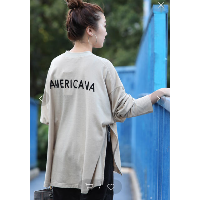 AMERICANA(アメリカーナ)のAmericana アメリカーナ サイドジップスウェット 黒 新品タグ付き  レディースのトップス(カットソー(長袖/七分))の商品写真