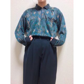 vintage 柄シャツ ポロシャツ(ポロシャツ)