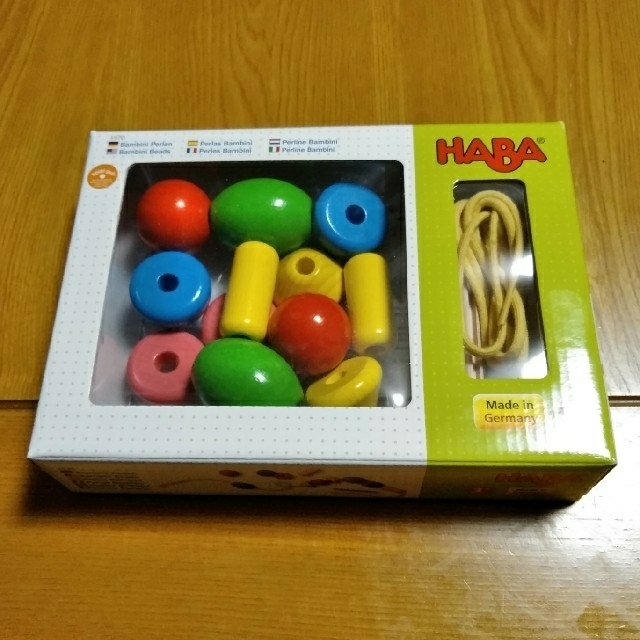 HABA(ハーバー)のハバ社（HABA）　木製ビーズ　ひも通し キッズ/ベビー/マタニティのおもちゃ(知育玩具)の商品写真