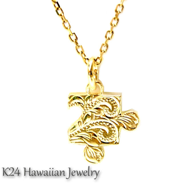 ハワイアンジュエリー K24 純金 コーティング k24 ネックレス プルメリアプレゼント