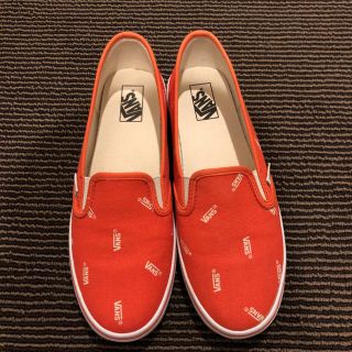 VANS スリッポン バンズ23.5 オレンジ一回使用 37M23.0〜(スリッポン/モカシン)