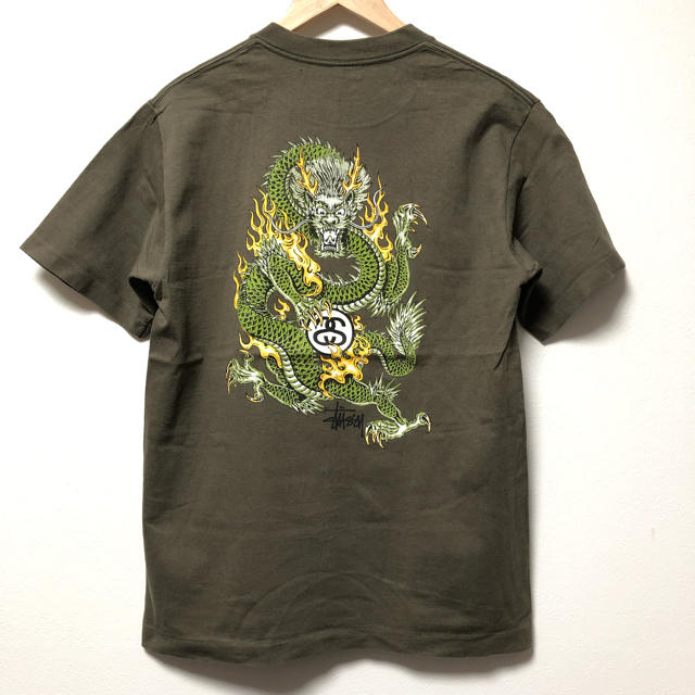 90s OLD STUSSY ドラゴン Tシャツ ブラック