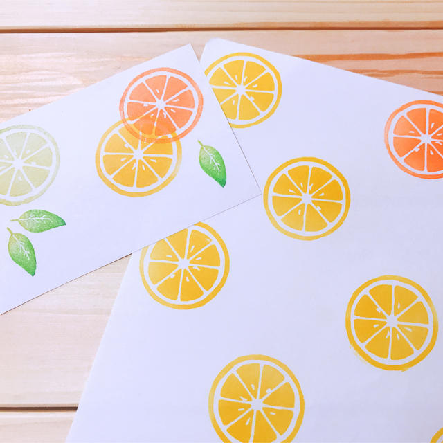 🍊オレンジの消しゴムはんこ🍊 ハンドメイドの文具/ステーショナリー(はんこ)の商品写真