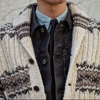 新品*RRL*ハンドニット ランチ ショール カーディガン*S*ダブル