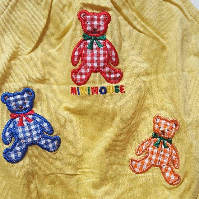 mikihouse(ミキハウス)の美品★オールド レトロ ★ ミキハウス クマ ワッペン だるまオール 日本製 キッズ/ベビー/マタニティのベビー服(~85cm)(ロンパース)の商品写真