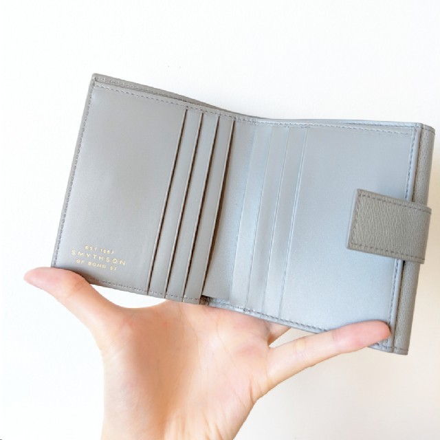 Smythson(スマイソン)の残１【新品・完売色】Smythson グロブナー フレンチ 二つ折り財布 グレー レディースのファッション小物(財布)の商品写真