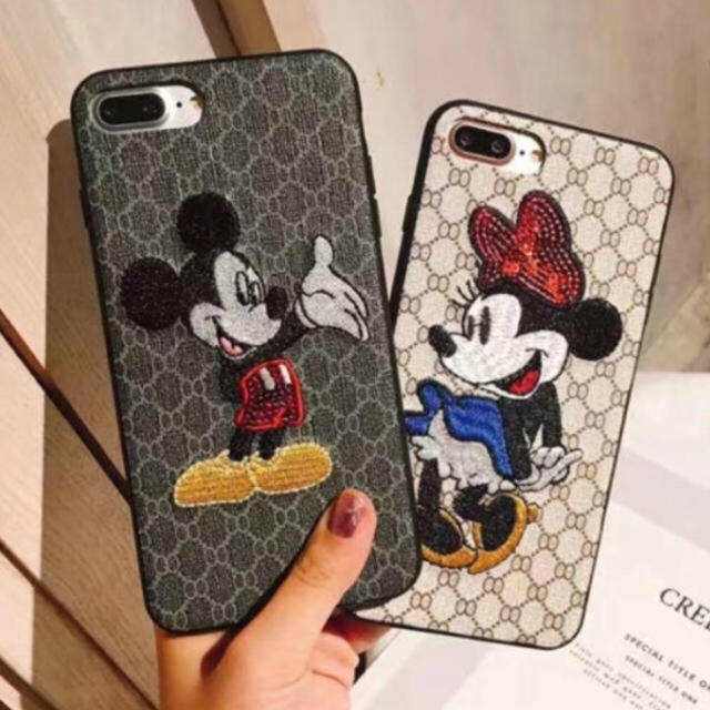 ミッキー ミニーちゃん 刺繍入り iPhoneケース 新品の通販 by USA's shop｜ラクマ