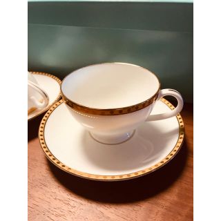 ティファニー(Tiffany & Co.)の【ティファニー】カップ&ソーサー ゴールドバンド2客セット TIFFANY(食器)