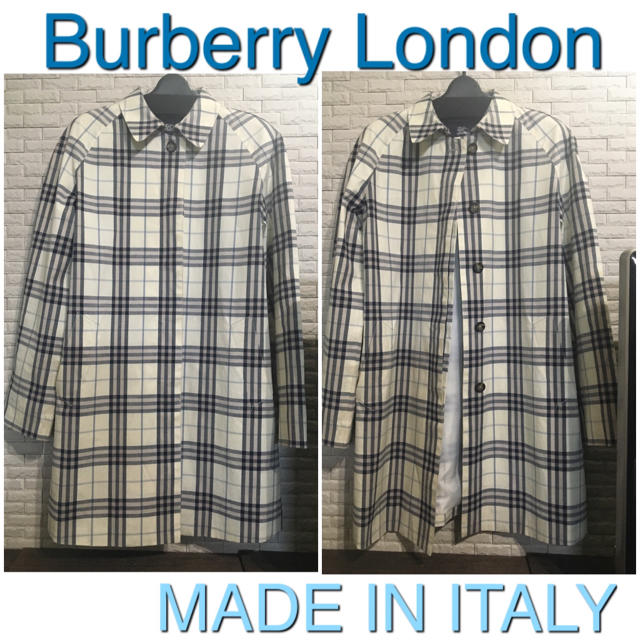 BURBERRY(バーバリー)のBurberry London チェック柄 綿コート MADE IN ITALY レディースのジャケット/アウター(テーラードジャケット)の商品写真