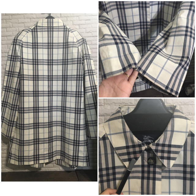 BURBERRY(バーバリー)のBurberry London チェック柄 綿コート MADE IN ITALY レディースのジャケット/アウター(テーラードジャケット)の商品写真