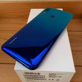 アンドロイド(ANDROID)のHuawei nova lite 3 美品 ブルー(スマートフォン本体)