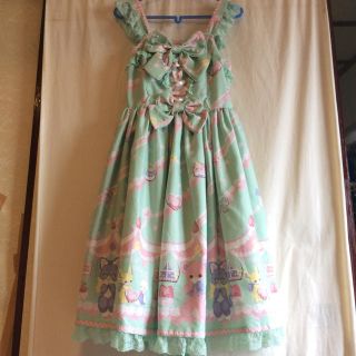 アンジェリックプリティー(Angelic Pretty)のFancy whip JSK グリーン(ひざ丈ワンピース)