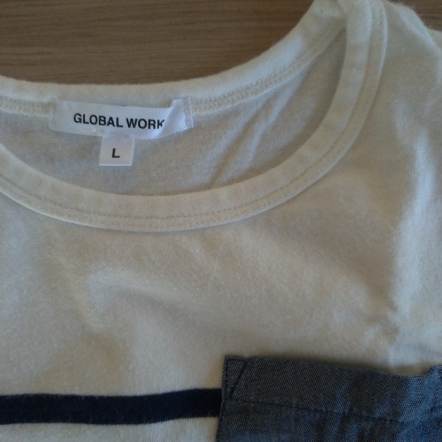 GLOBAL WORK(グローバルワーク)のグローバルワーク　ボーダーロングTシャツ　Lサイズ キッズ/ベビー/マタニティのキッズ服男の子用(90cm~)(Tシャツ/カットソー)の商品写真