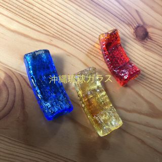 沖縄 琉球ガラス3色✨✨箸置き✨新品未使用(カトラリー/箸)