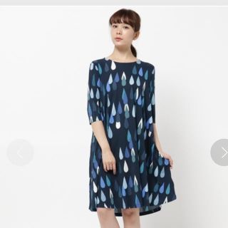 マリメッコ(marimekko)のmarimekko Pisaroi 五分袖 ワンピース S アジア限定(ひざ丈ワンピース)