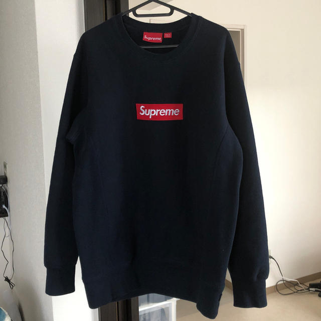 supreme box logo crewneck 2015aw NAVY