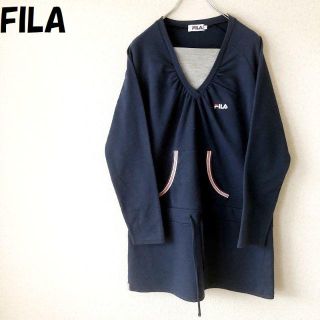 フィラ(FILA)の【人気】FILA/フィラ ワンポイントロゴワンピース ネイビー サイズL(ミニワンピース)