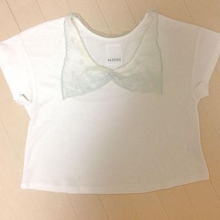 カスタネ(Kastane)のKastaneレースカラー付T(Tシャツ(半袖/袖なし))