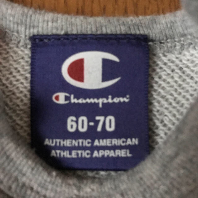 Champion(チャンピオン)のチャンピオン カバーオール サイズ70 グレー キッズ/ベビー/マタニティのベビー服(~85cm)(カバーオール)の商品写真