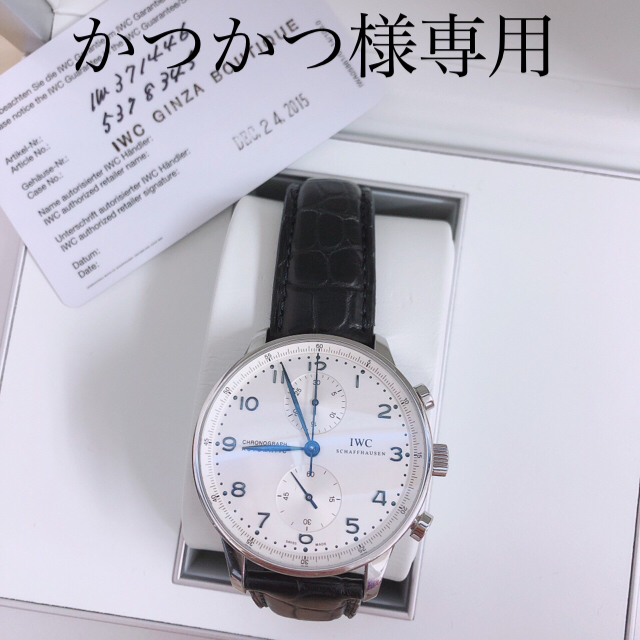 IWC(インターナショナルウォッチカンパニー)のかつかつ様専用  IWC 時計 ポルトギーゼ オートマ クロノグラフ 正規 メンズの時計(腕時計(アナログ))の商品写真