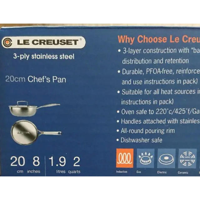 LE CREUSET(ルクルーゼ)のルクルーゼ   シェフズパン フライパン 鍋 新品 インテリア/住まい/日用品のキッチン/食器(鍋/フライパン)の商品写真