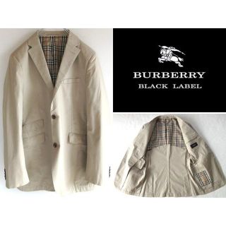 バーバリーブラックレーベル(BURBERRY BLACK LABEL)の希少 バーバリーブラックレーベル 裏ノバチェック ストレッチツイルブレザー L(テーラードジャケット)