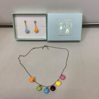 ピアス＋ネックレス セット マーブルチョコ cikolata(ピアス)