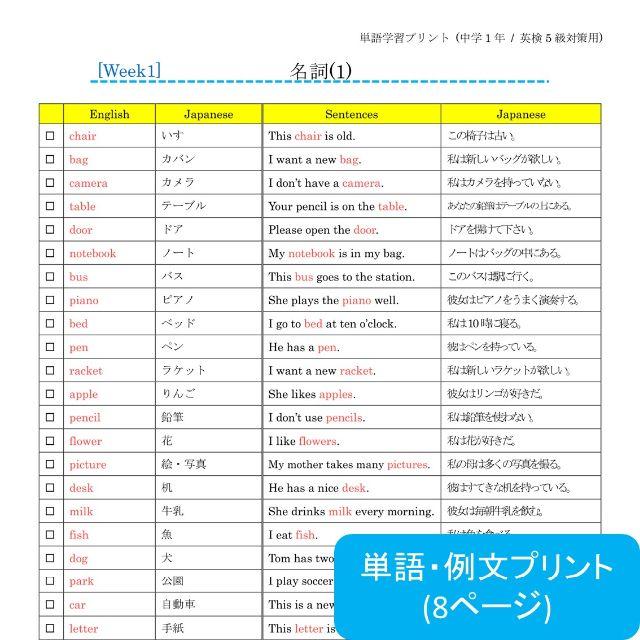 英語学習プリントセット(中学1年生)【13】 エンタメ/ホビーの本(語学/参考書)の商品写真