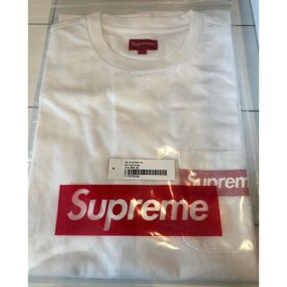 シュプリーム(Supreme)のMesh Stripe Pocket Tee  L 白(Tシャツ/カットソー(半袖/袖なし))