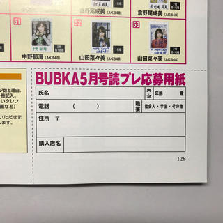 ケヤキザカフォーティーシックス(欅坂46(けやき坂46))のBUBKA 5月号 応募券(アイドルグッズ)