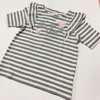 メゾピアノ(mezzo piano)のグレーボーダーカットソー(Tシャツ/カットソー)