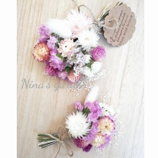 ドライフラワー*°♡Pink Gardenミニスワッグ2点セット(ドライフラワー)