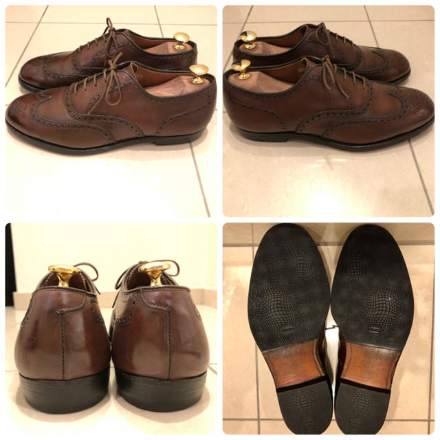 オールデン 旧ロゴ ウィングチップ フルブローグ 革靴 メンズ ビジネス US8 1