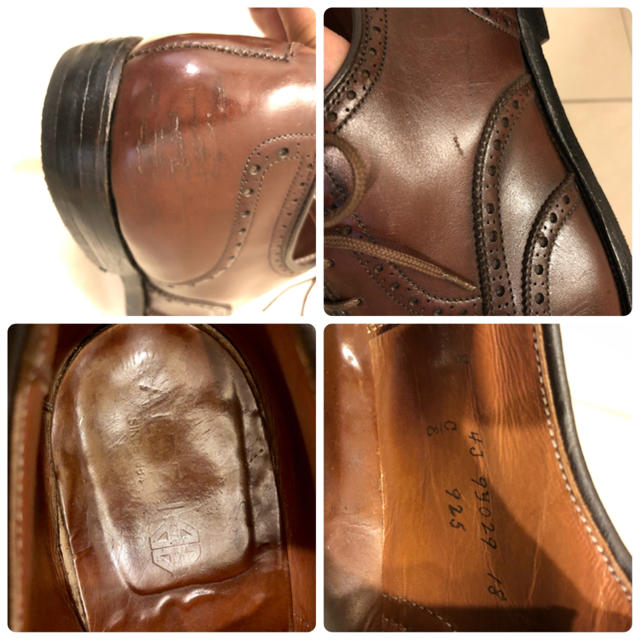 オールデン 旧ロゴ ウィングチップ フルブローグ 革靴 メンズ ビジネス US8 2
