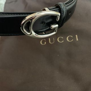 グッチ(Gucci)のgucci  ベルト   レザー ブラック メンズ レディース 保管袋(ベルト)