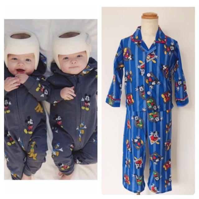 Disney(ディズニー)のvintage USA製 disney kids パジャマ 双子 110 キッズ/ベビー/マタニティのキッズ服男の子用(90cm~)(パジャマ)の商品写真