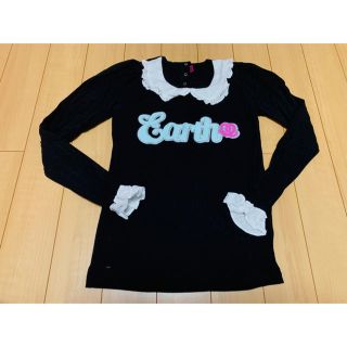 アースマジック(EARTHMAGIC)のアースマジック 160 襟付き長袖ロンT 黒(Tシャツ/カットソー)