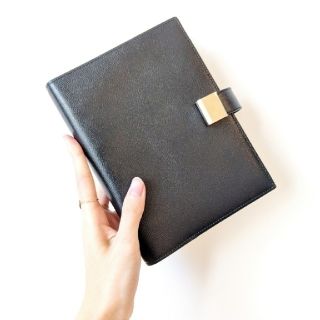 スマイソン(Smythson)の【新品】Smythson グロブナー システム手帳 手帳カバー ペン付 ブラック(手帳)