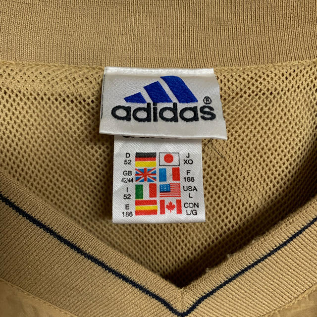 90年代 adidas ナイロンジャケット プルオーバー ベージュ