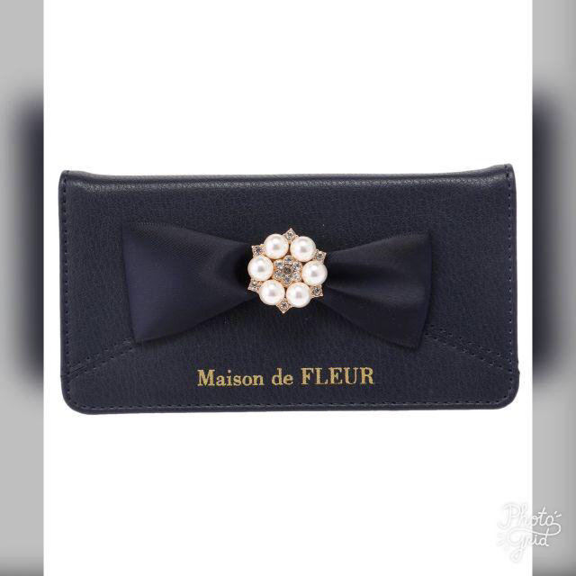 Maison de FLEUR - ネイビー Maison de FLEUR パールビジューアイフォン7/8ケースの通販 by むーちゃん's shop｜メゾンドフルールならラクマ