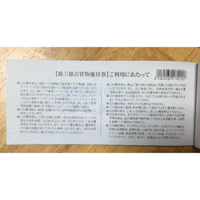 ヤマダ電機 株主優待 5000円分(500円×10枚) 2019年6月末迄 1