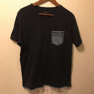 ディーゼル(DIESEL)のDIESEL ネイビーデニムフリンジＴシャツ(Tシャツ/カットソー(半袖/袖なし))