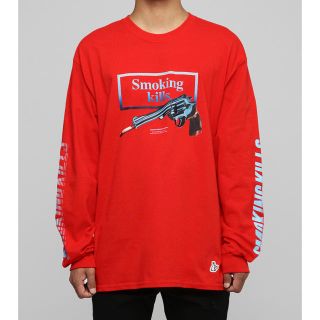 ヴァンキッシュ(VANQUISH)の#FR2美品Smoking Gun Longsleeve T-shirt 赤M(Tシャツ/カットソー(七分/長袖))