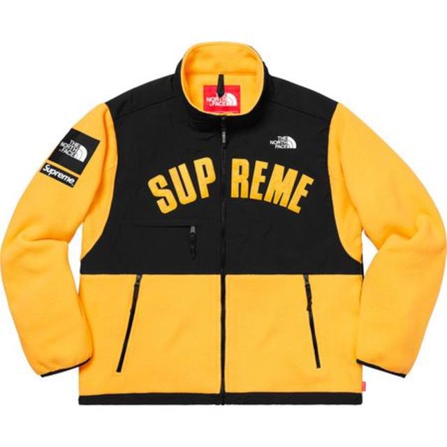 supreme north face fleece jacket yellow