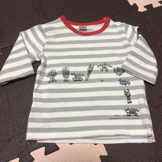 ディズニー(Disney)のトイストーリー ボーダーロンT バズ サイズ100 七分袖シャツ(Tシャツ/カットソー)