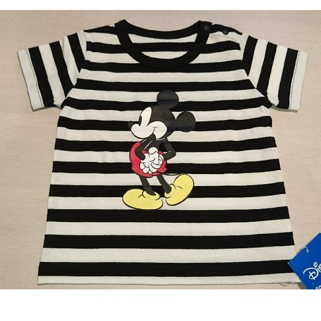 Disney(ディズニー)の【Disney】ミッキー ボーダーTシャツ ９０ キッズ/ベビー/マタニティのキッズ服女の子用(90cm~)(Tシャツ/カットソー)の商品写真