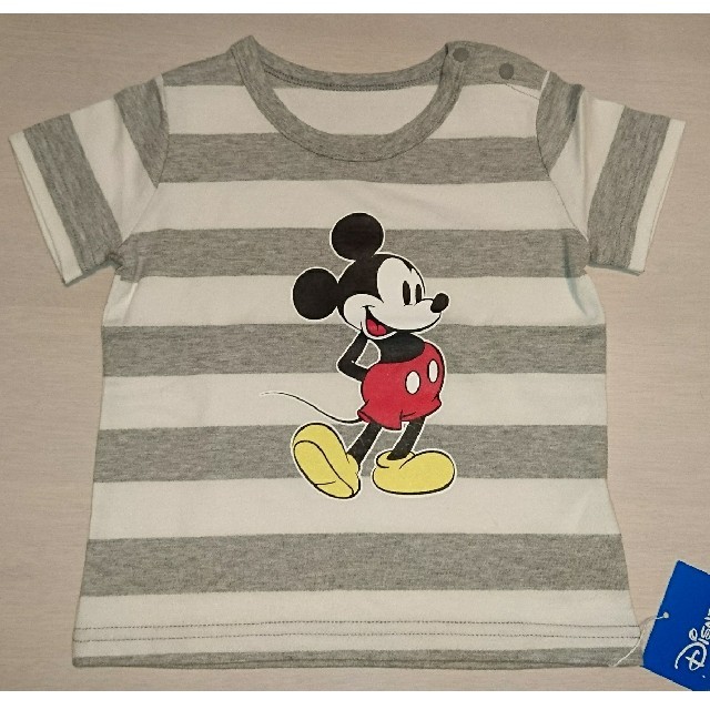 Disney(ディズニー)の【Disney】ミッキー ボーダー Tシャツ キッズ/ベビー/マタニティのキッズ服女の子用(90cm~)(Tシャツ/カットソー)の商品写真